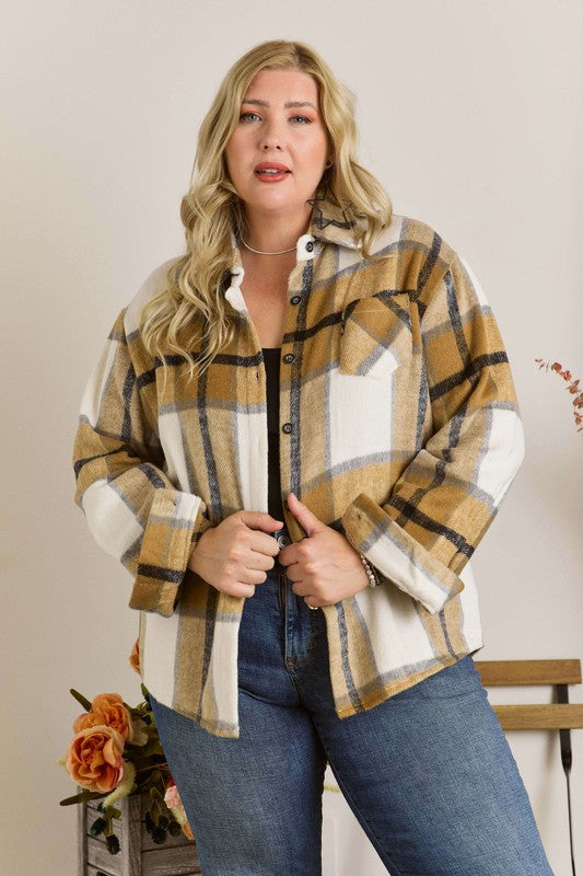 PLUS The Kasey Checkered Shacket